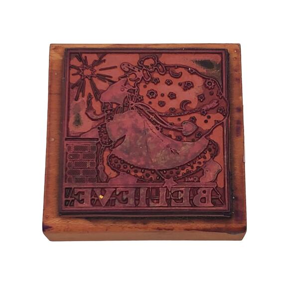 Vtg All Night Media Mary Engelbreit Believe Seasons Greetings Santa Rubber Stamp - Picture 11 of 13